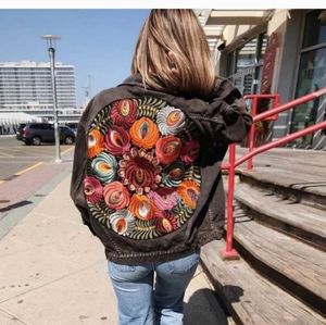 Embroidered Black Jean Jacket
